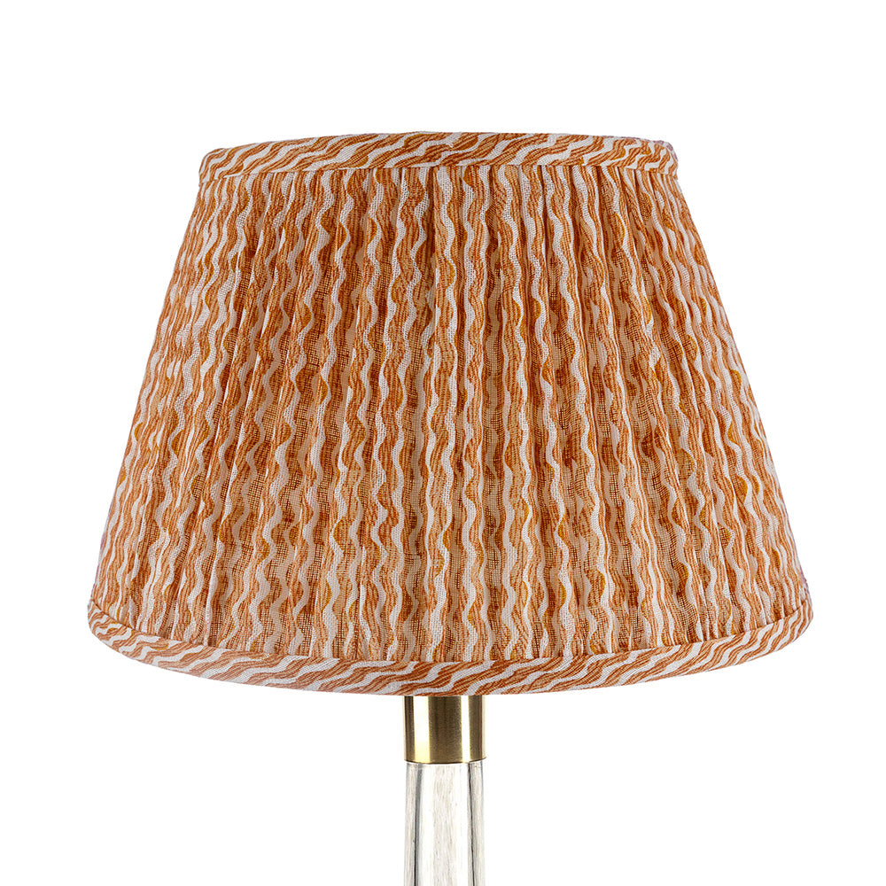 16 Inch Round Gathered Bedwyn Lampshade - Orange Popple