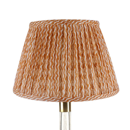 16 Inch Round Gathered Bedwyn Lampshade - Orange Popple