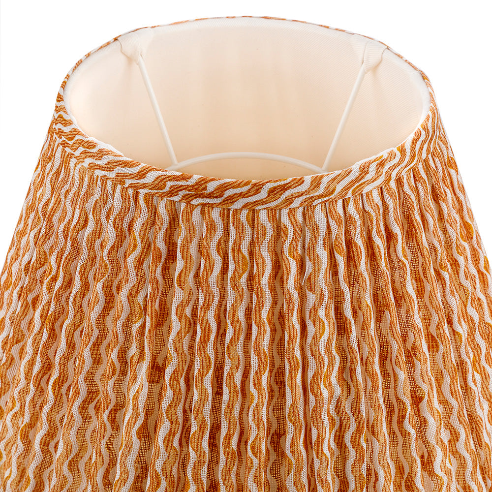 16 Inch Round Gathered Bedwyn Lampshade - Orange Popple
