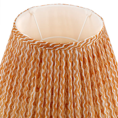 16 Inch Round Gathered Bedwyn Lampshade - Orange Popple