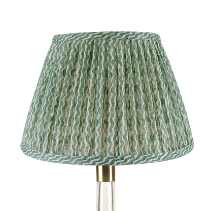 16 Inch Round Gathered Bedwyn Lampshade - Green Popple