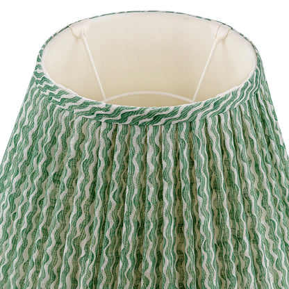 16 Inch Round Gathered Bedwyn Lampshade - Green Popple