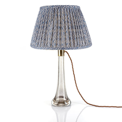 16 Inch Round Gathered Bedwyn Lampshade - Blue Popple