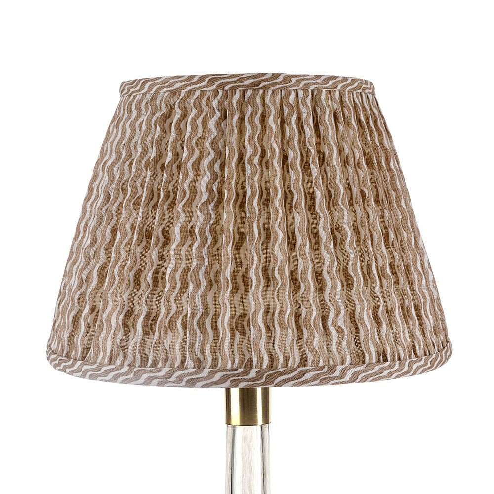 16 Inch Round Gathered Bedwyn Lampshade - Nut Brown Popple