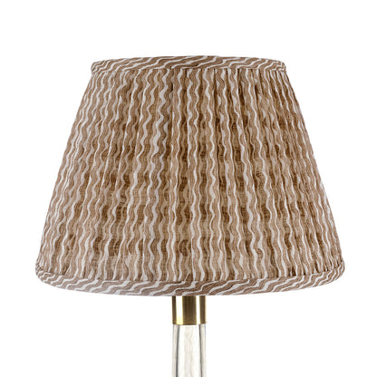 16 Inch Round Gathered Bedwyn Lampshade - Nut Brown Popple