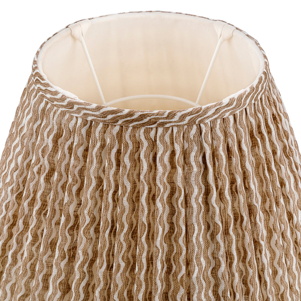 16 Inch Round Gathered Bedwyn Lampshade - Nut Brown Popple