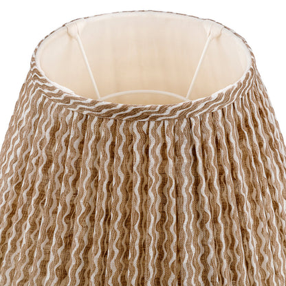 16 Inch Round Gathered Bedwyn Lampshade - Nut Brown Popple