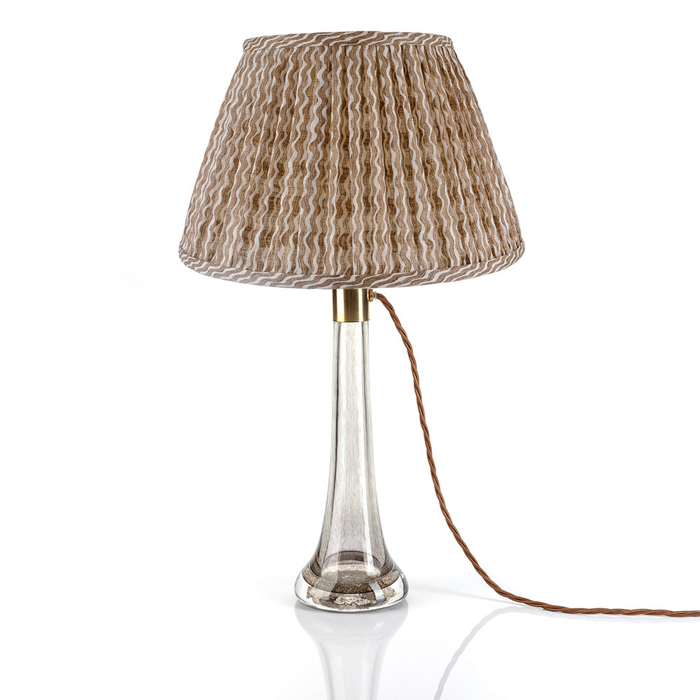 16 Inch Round Gathered Bedwyn Lampshade - Nut Brown Popple
