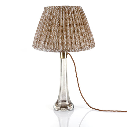 16 Inch Round Gathered Bedwyn Lampshade - Nut Brown Popple