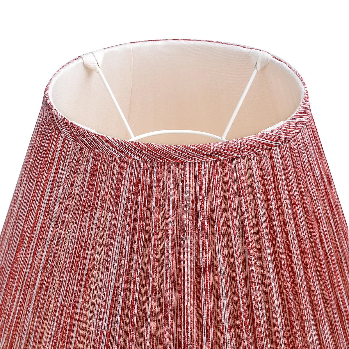 16 Inch Round Gathered Bedwyn Lampshade - Red Strie