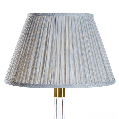 16 Inch Round Gathered Bedwyn Lampshade - Light Blue Strie