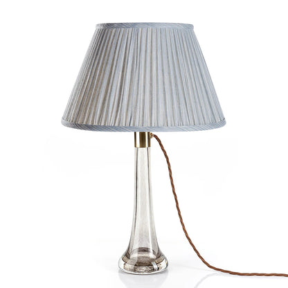 16 Inch Round Gathered Bedwyn Lampshade - Light Blue Strie