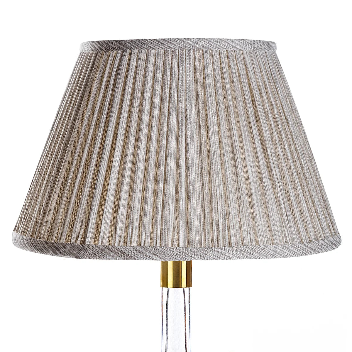 16 Inch Round Gathered Bedwyn Lampshade - Grey Strie