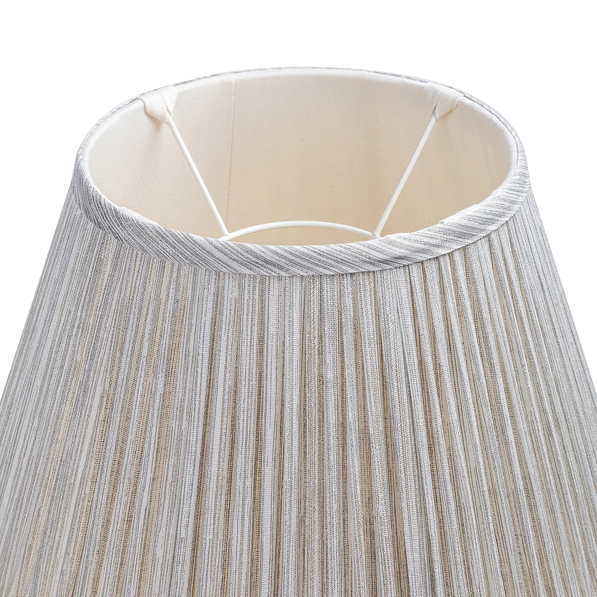 16 Inch Round Gathered Bedwyn Lampshade - Grey Strie