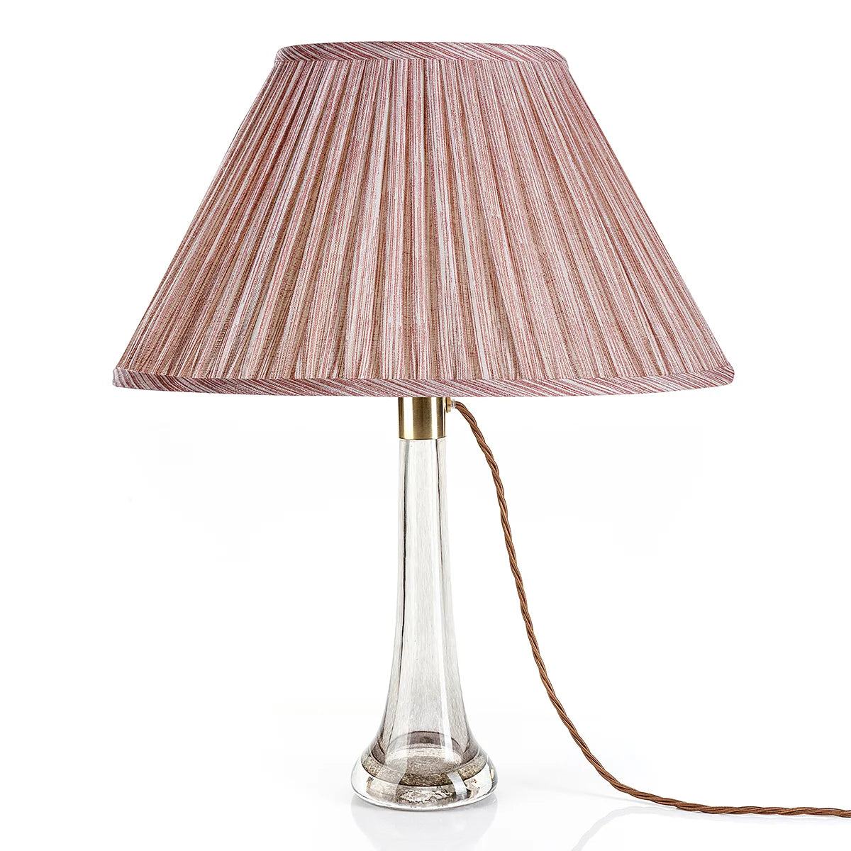 16 Inch Oval Gathered Bedwyn Lampshade - Pink Strie