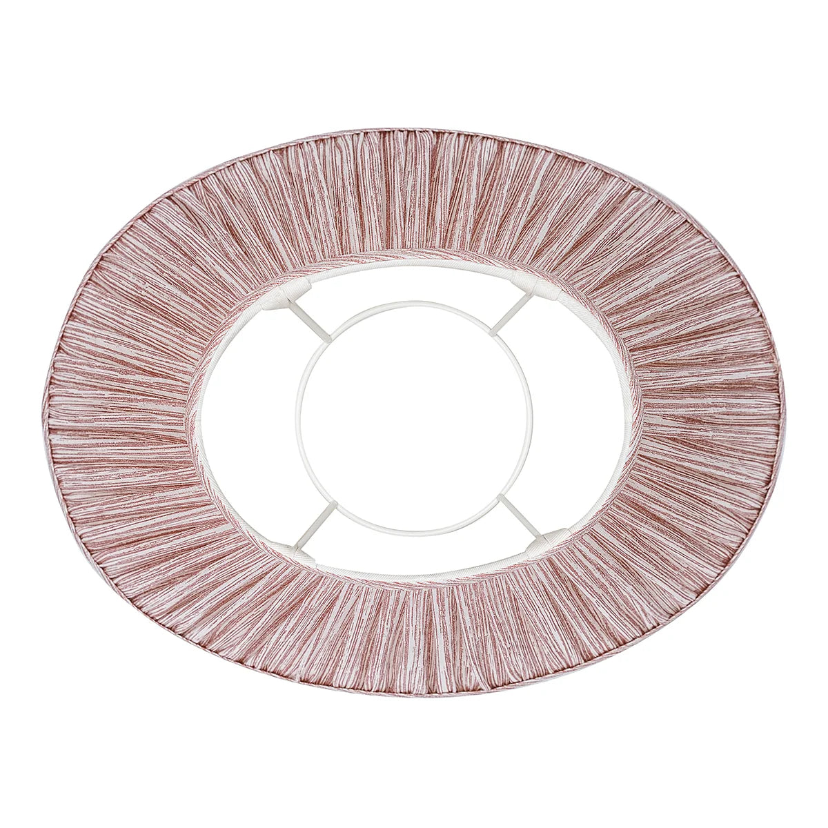 16 Inch Oval Gathered Bedwyn Lampshade - Pink Strie