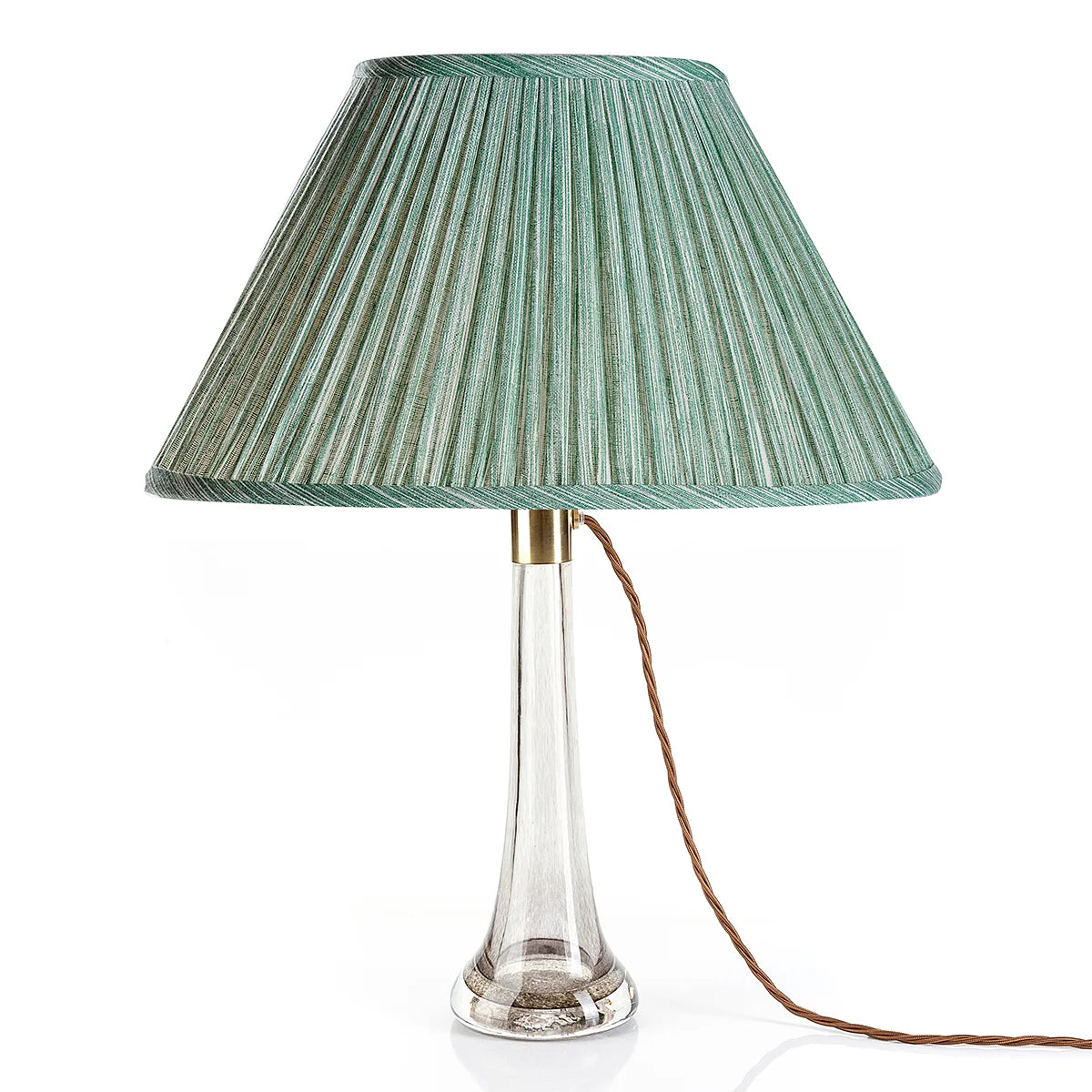 16 Inch Oval Gathered Bedwyn Lampshade - Green Strie