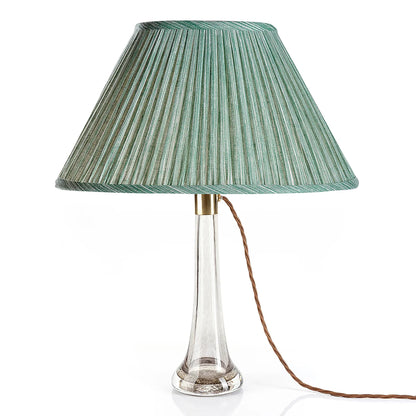16 Inch Oval Gathered Bedwyn Lampshade - Green Strie