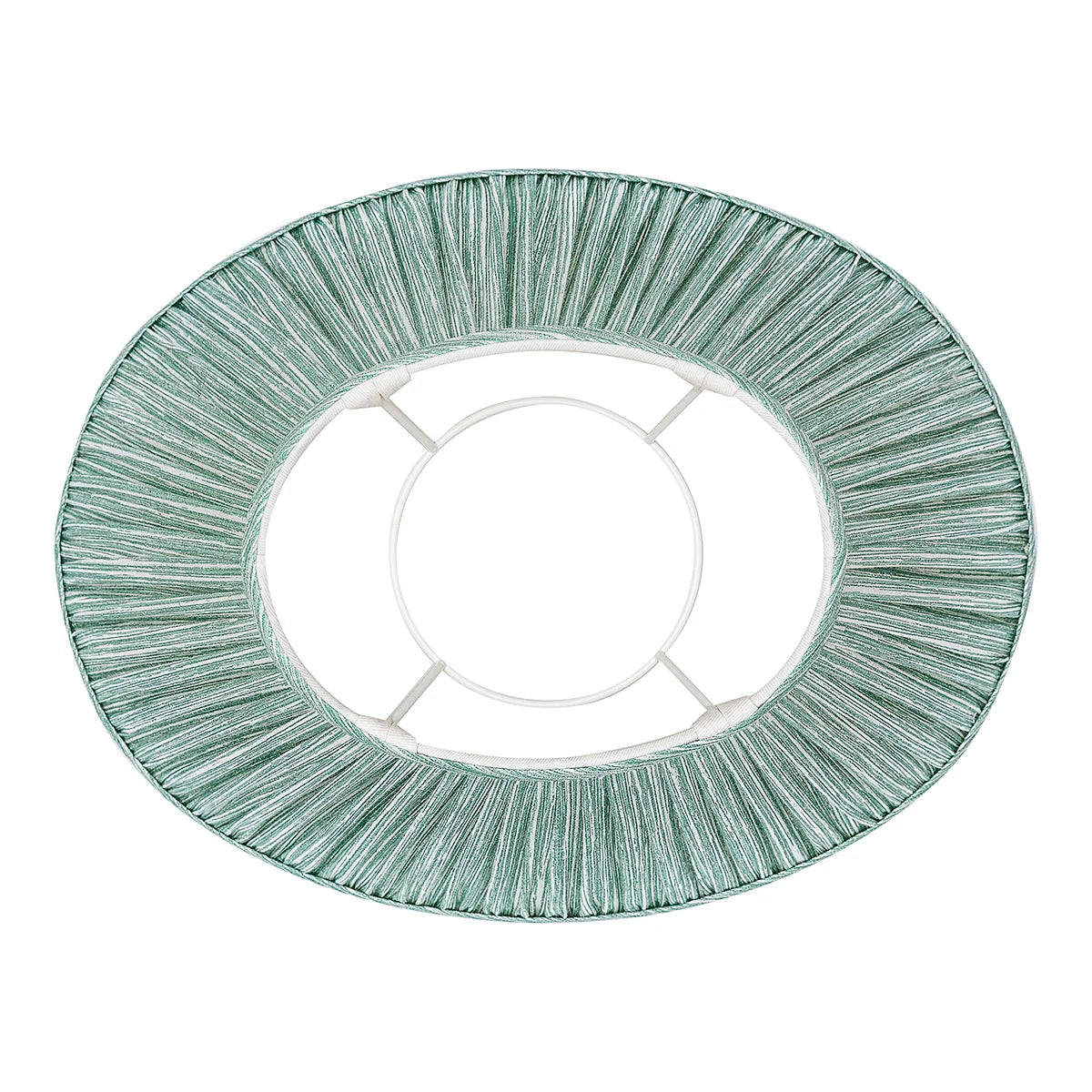 16 Inch Oval Gathered Bedwyn Lampshade - Green Strie
