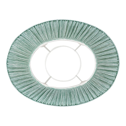 16 Inch Oval Gathered Bedwyn Lampshade - Green Strie