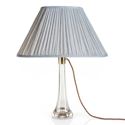 16 Inch Oval Gathered Bedwyn Lampshade - Light Blue Strie
