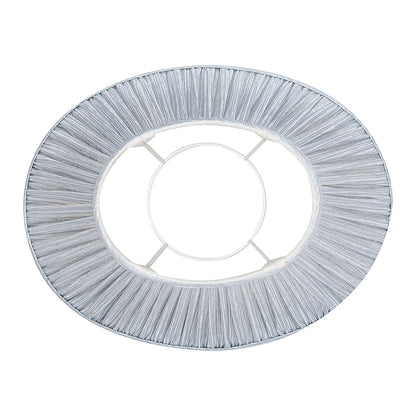 16 Inch Oval Gathered Bedwyn Lampshade - Light Blue Strie