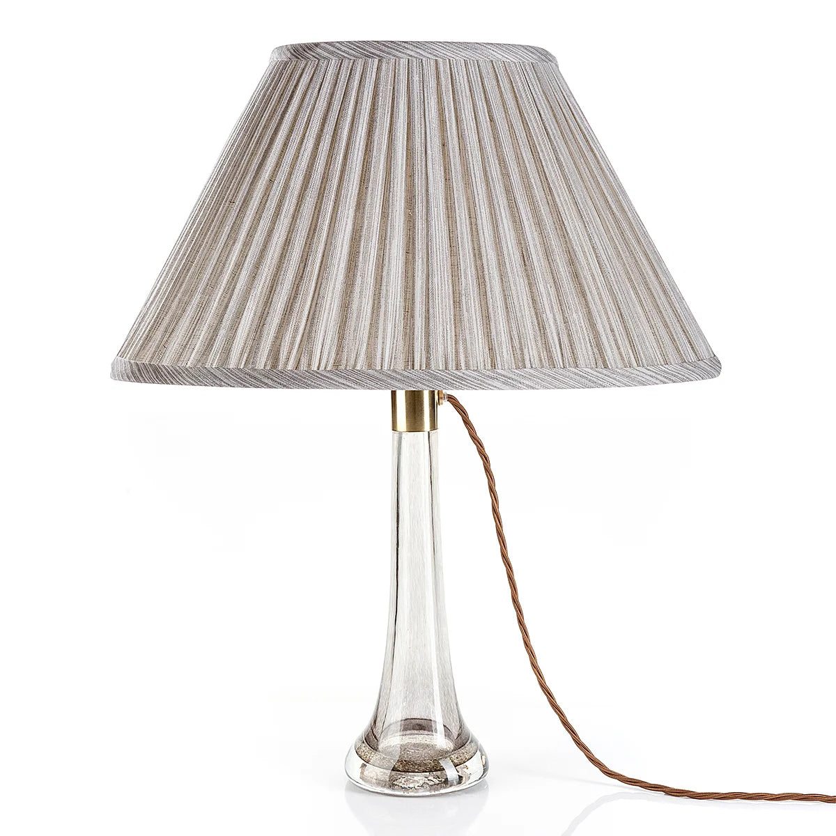 16 Inch Oval Gathered Bedwyn Lampshade - Grey Strie