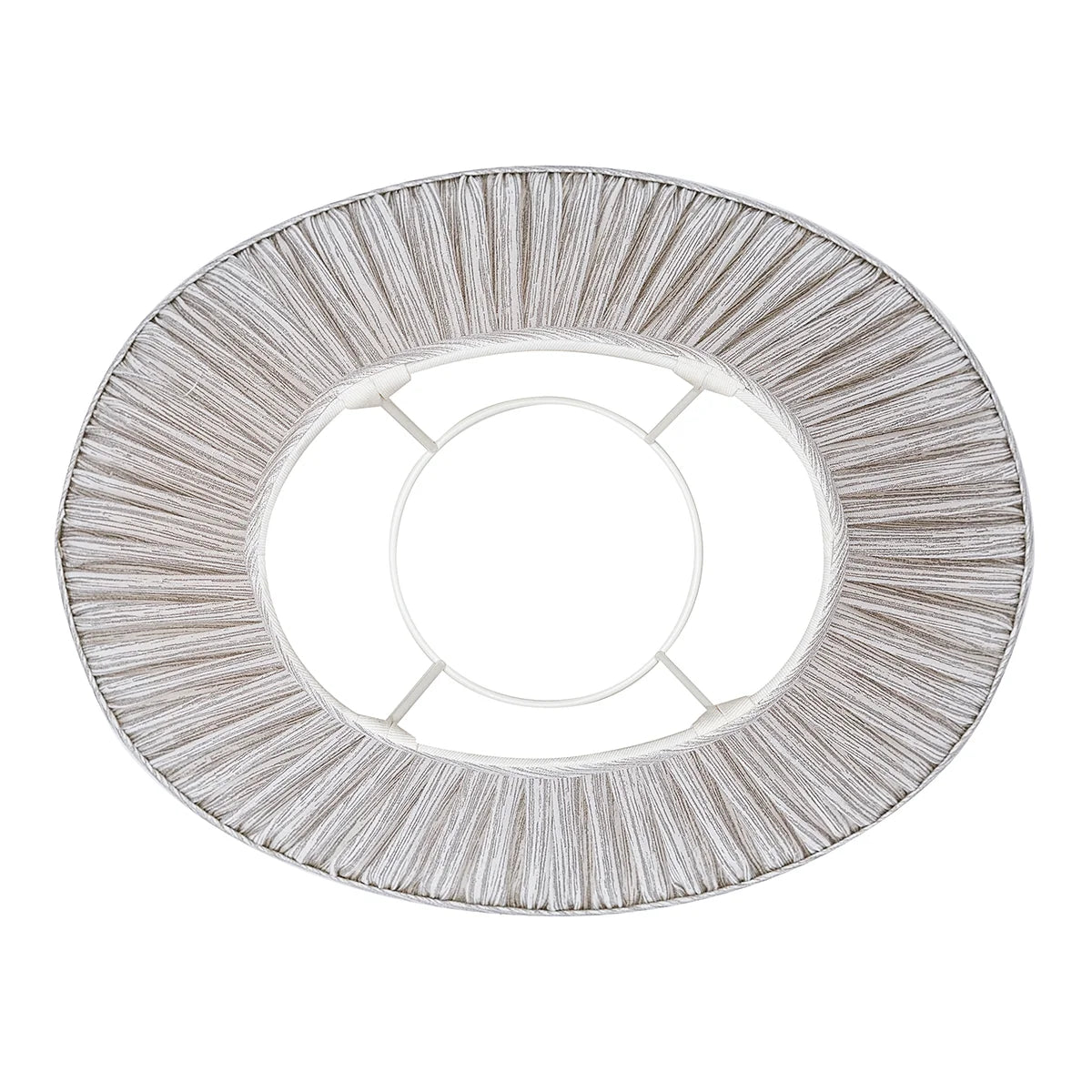 16 Inch Oval Gathered Bedwyn Lampshade - Grey Strie
