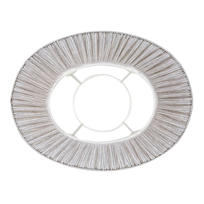 16 Inch Oval Gathered Bedwyn Lampshade - Grey Strie
