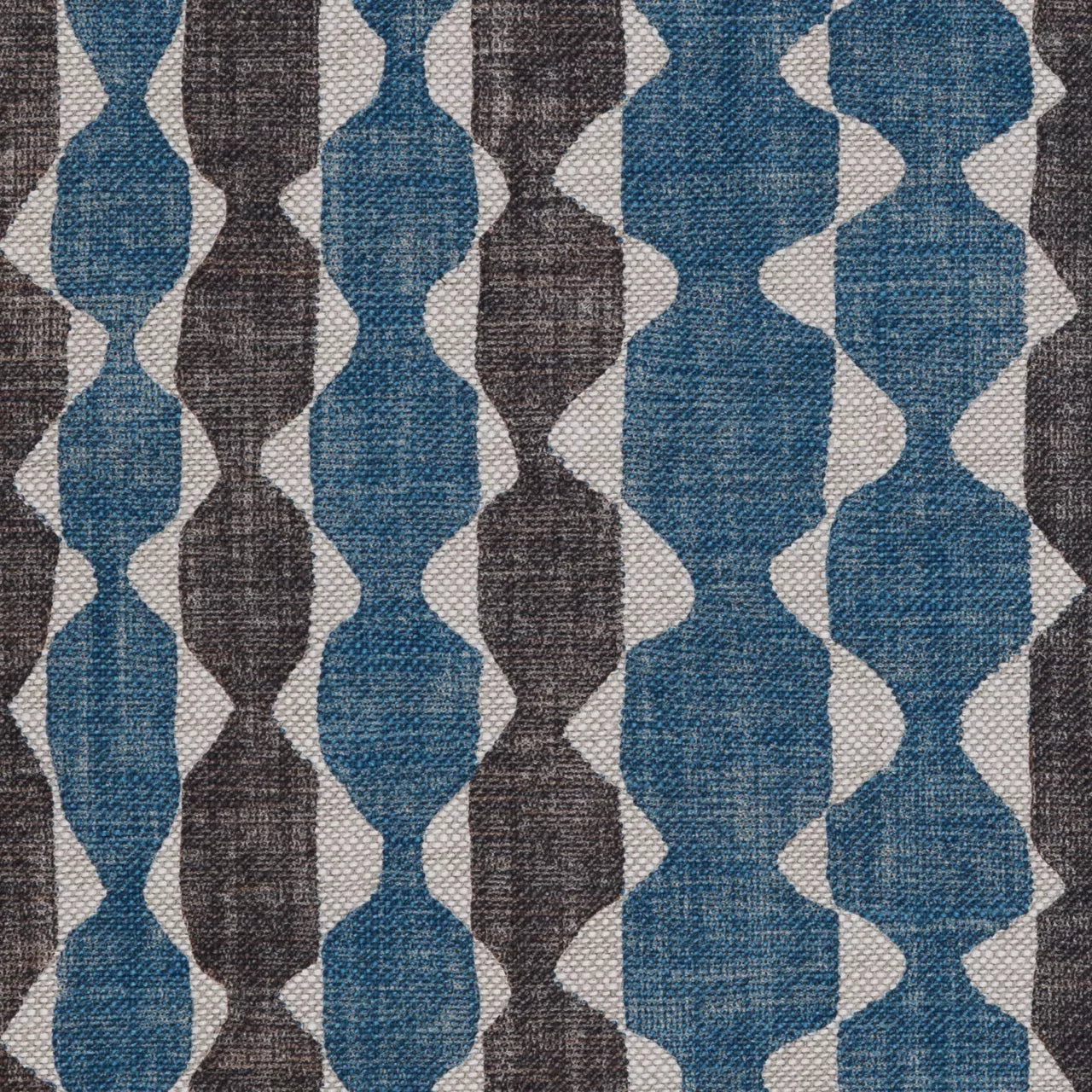 Whittle Lampshade Fabric - Blue and Neutral