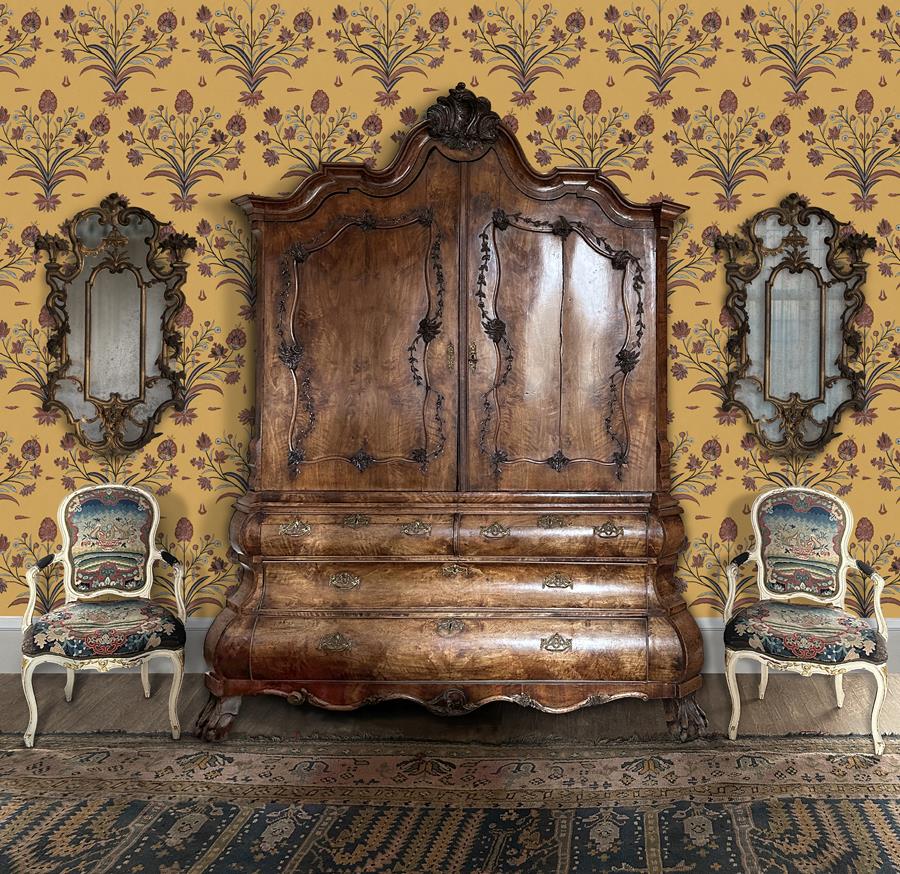 Maharaja's Tent Wallpaper - Saffron Orange