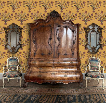 Maharaja's Tent Wallpaper - Saffron Orange