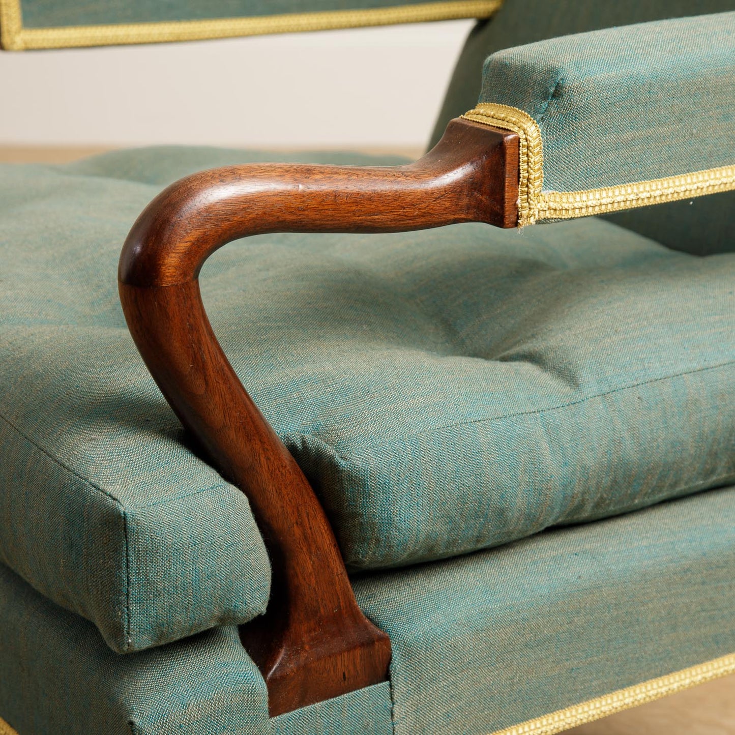 Duchess Chair & Footstool - Walnut - antique mahogany finish