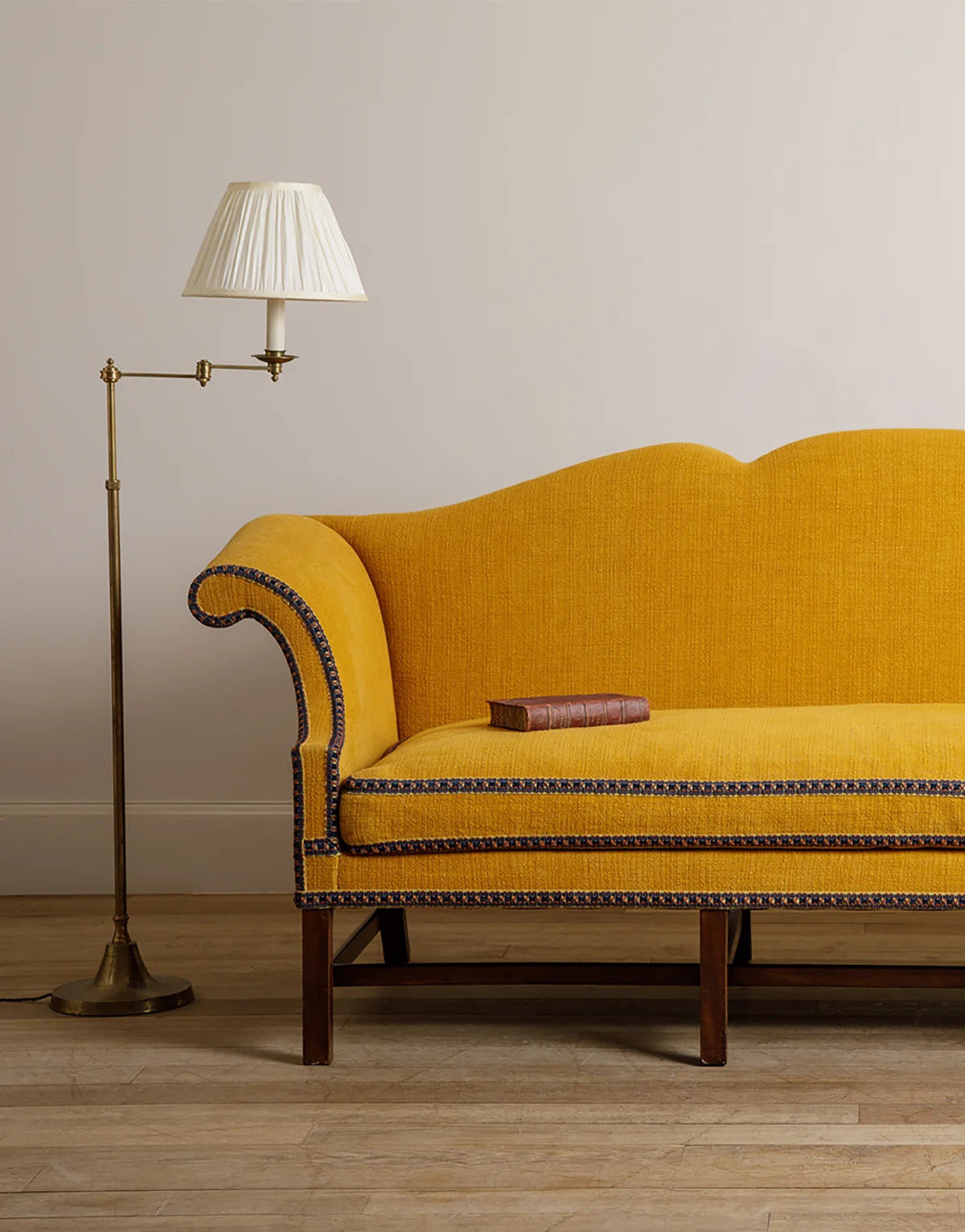 Camelback Sofa - Walnut - antique mahogany finish
