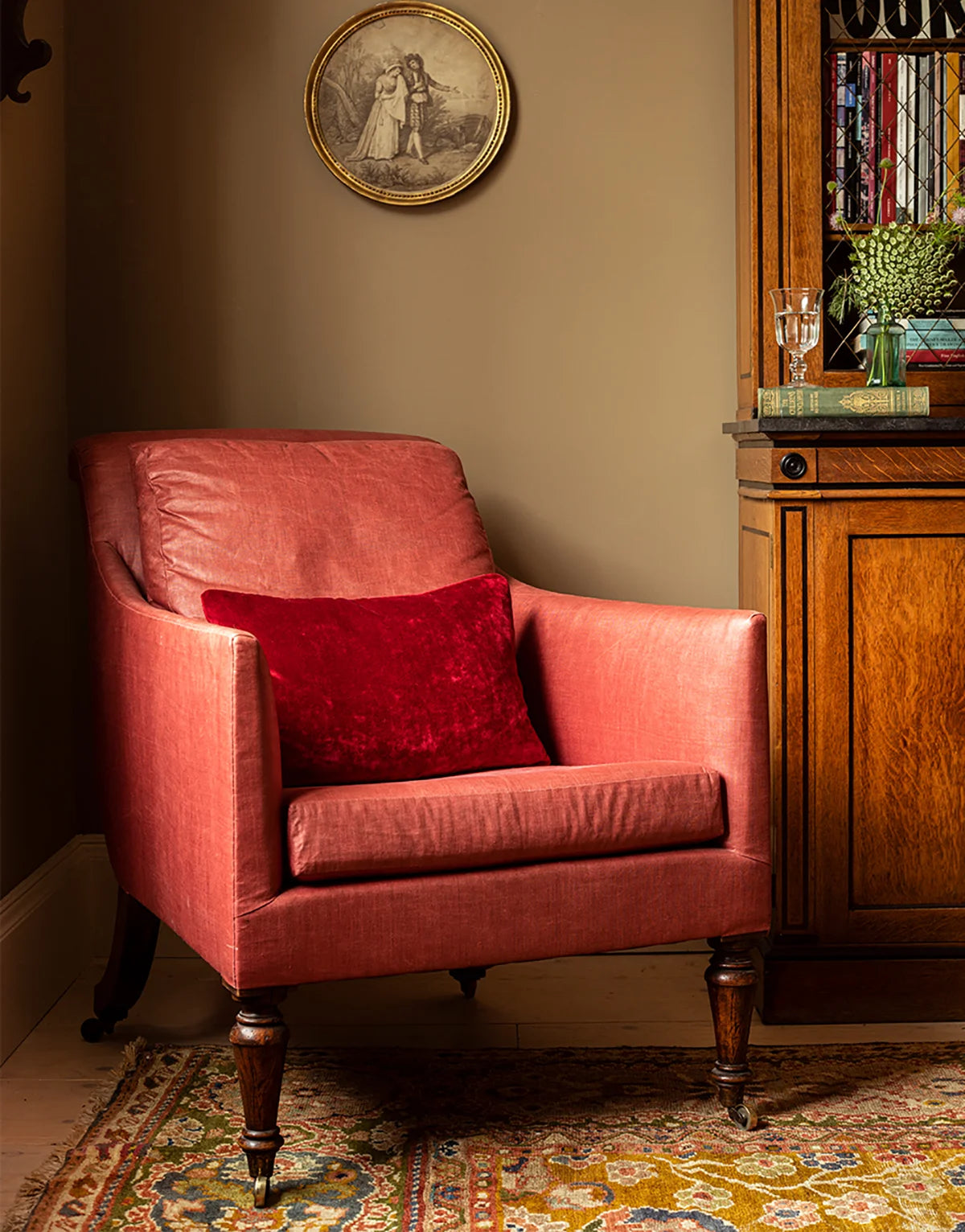 Lyre Chair - Walnut - antique mahogany finish