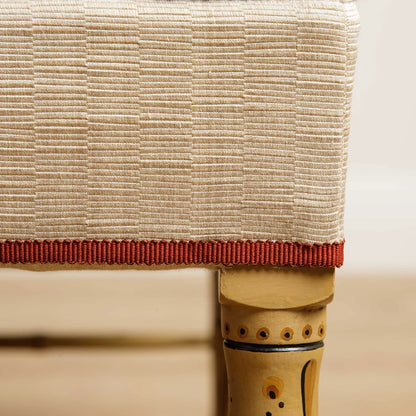 Bamboo Ottoman - hand painted in ochre with traditional paint
