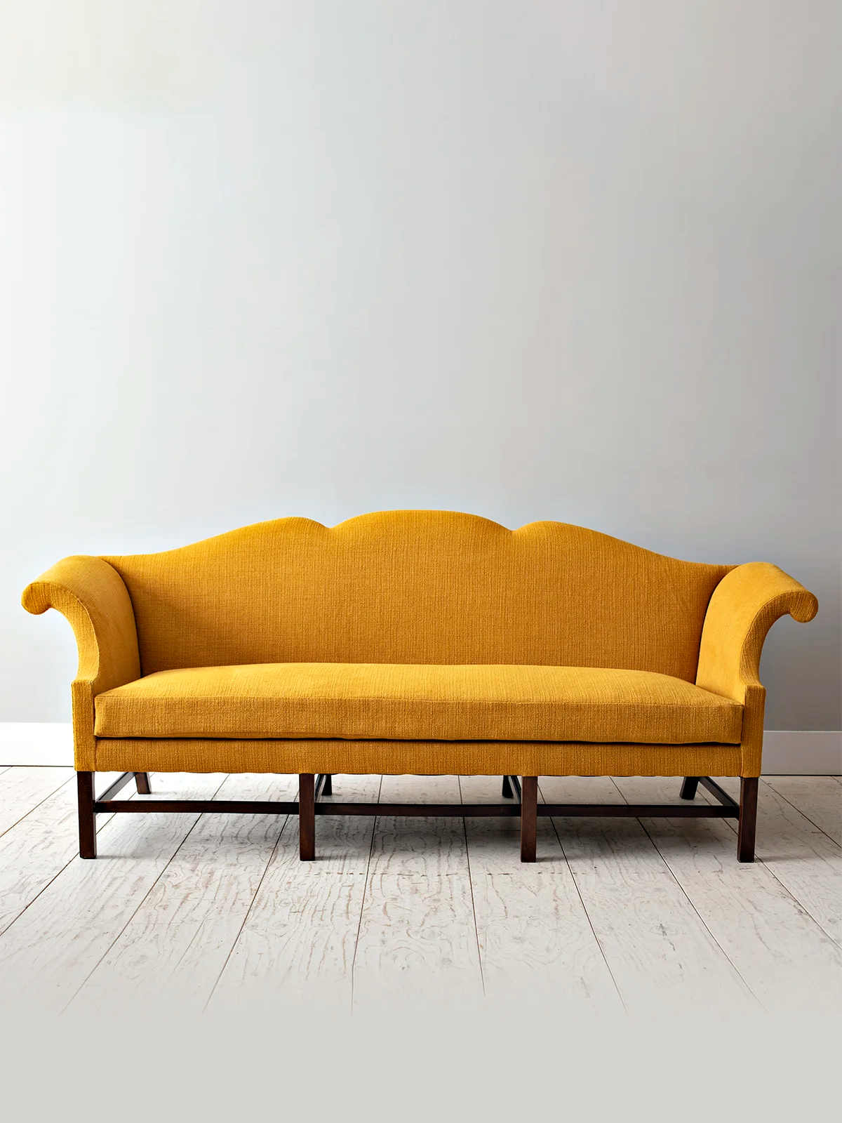 Camelback Sofa - Walnut - antique mahogany finish