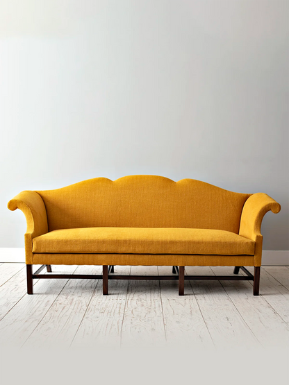 Camelback Sofa - Walnut - antique mahogany finish
