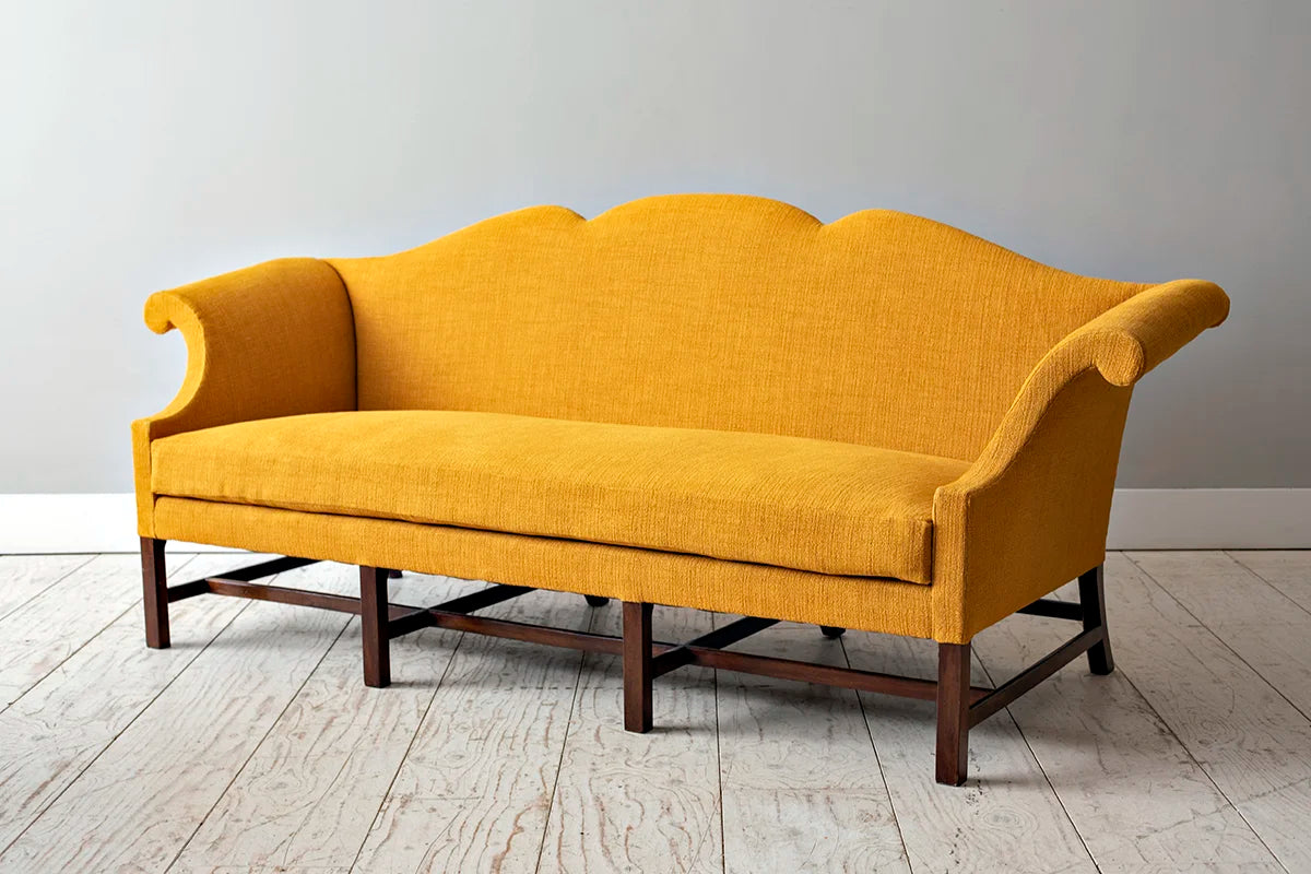 Camelback Sofa - Walnut - antique mahogany finish