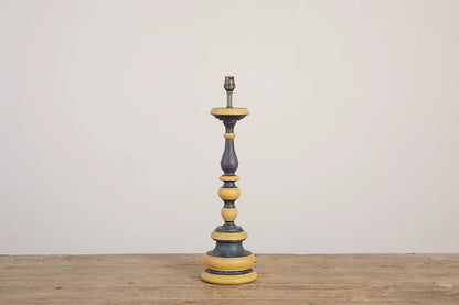 Mrs Pricket Lamp - Hand painted black and yellow ochre