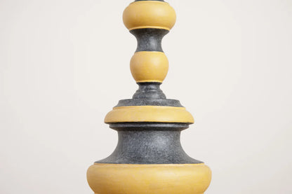 Mrs Pricket Lamp - Hand painted black and yellow ochre