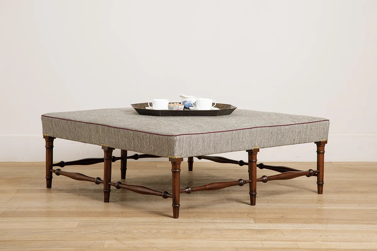 Scottish Ottoman - Walnut - antique mahogany finish