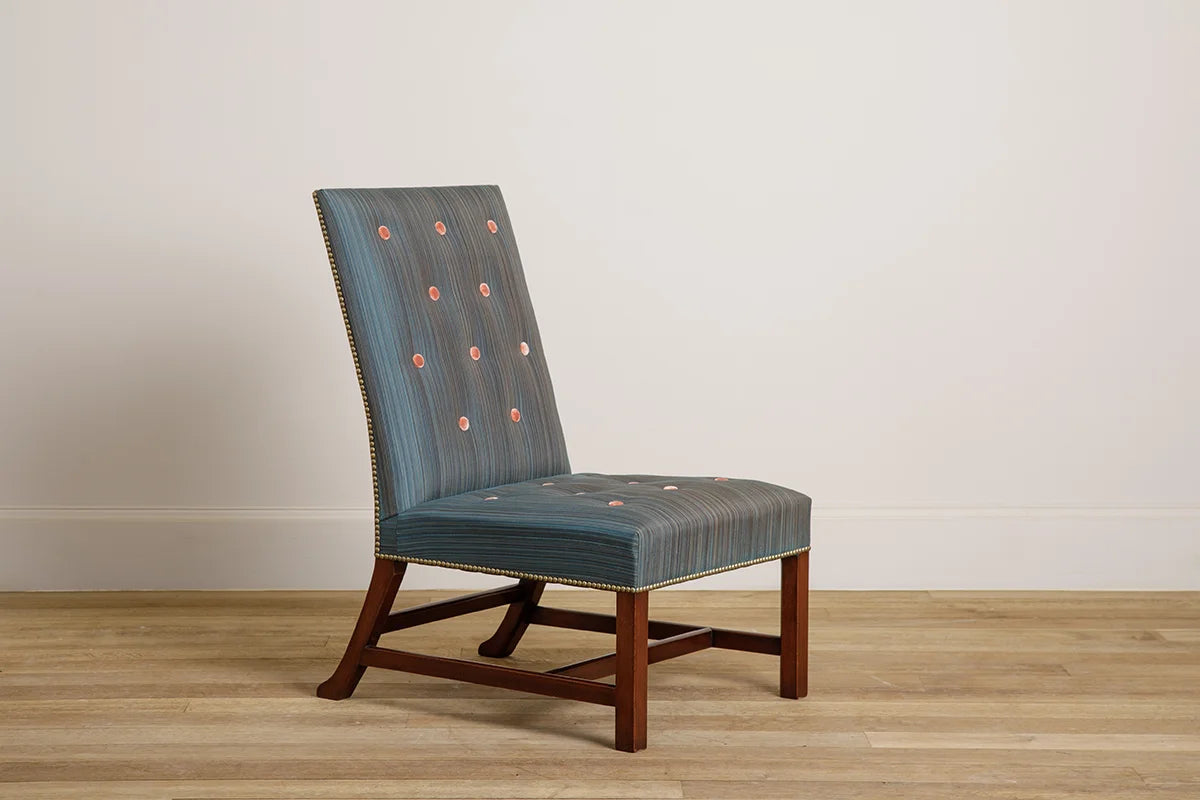 Slipper Chair - Walnut - antique mahogany finish