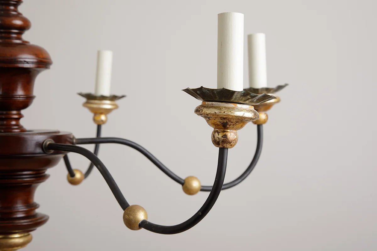 Sorrento Chandelier - Antique polished Walnut