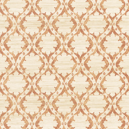 Ogive Grasscloth Wallpaper - Clay