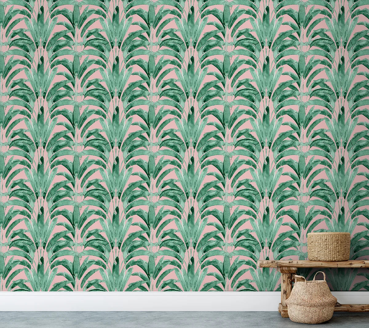 Palms Wallpaper - Rose