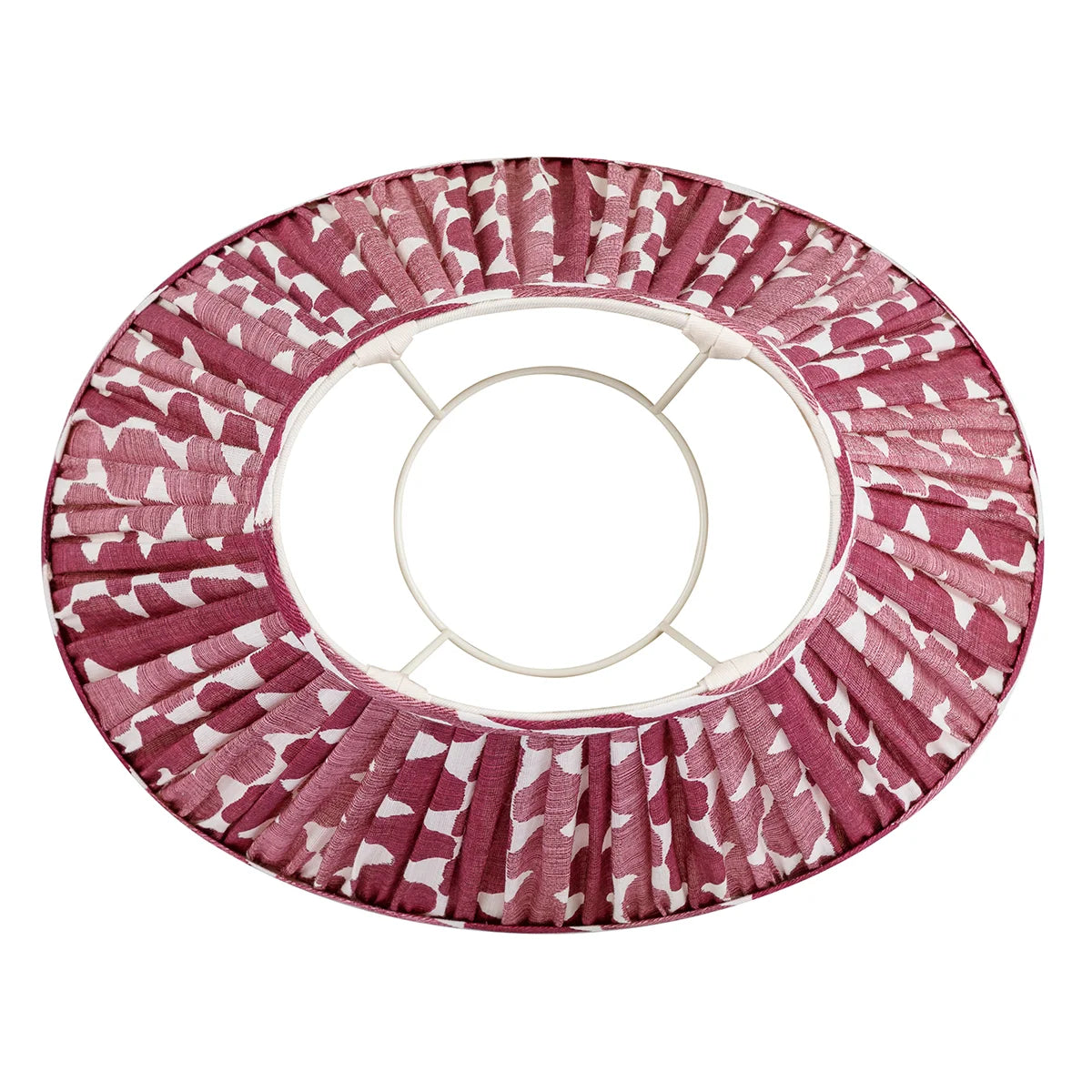 16 Inch Oval Gathered Bedwyn Lampshade - Fuchsia Whittle