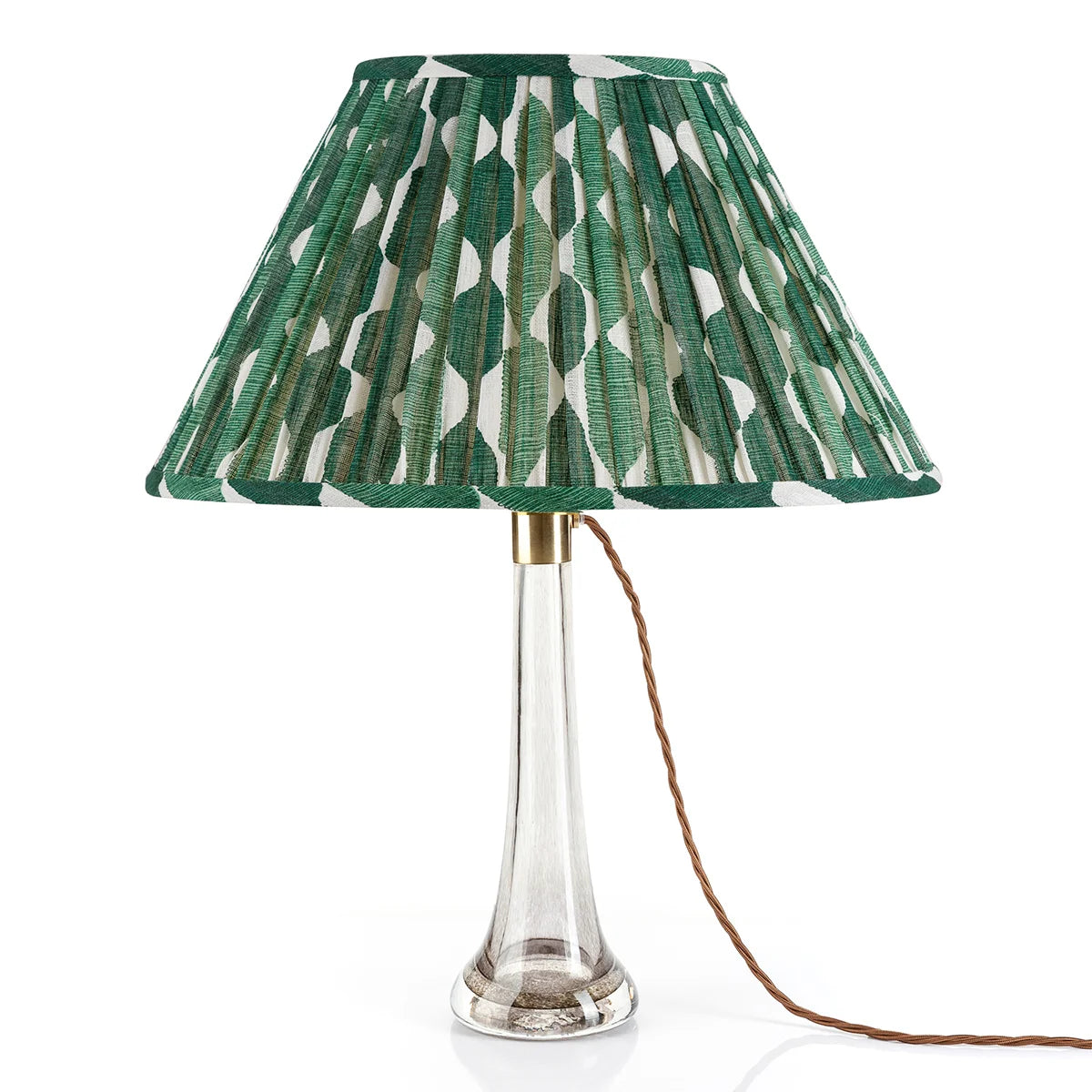 16 Inch Oval Gathered Bedwyn Lampshade - Green Whittle