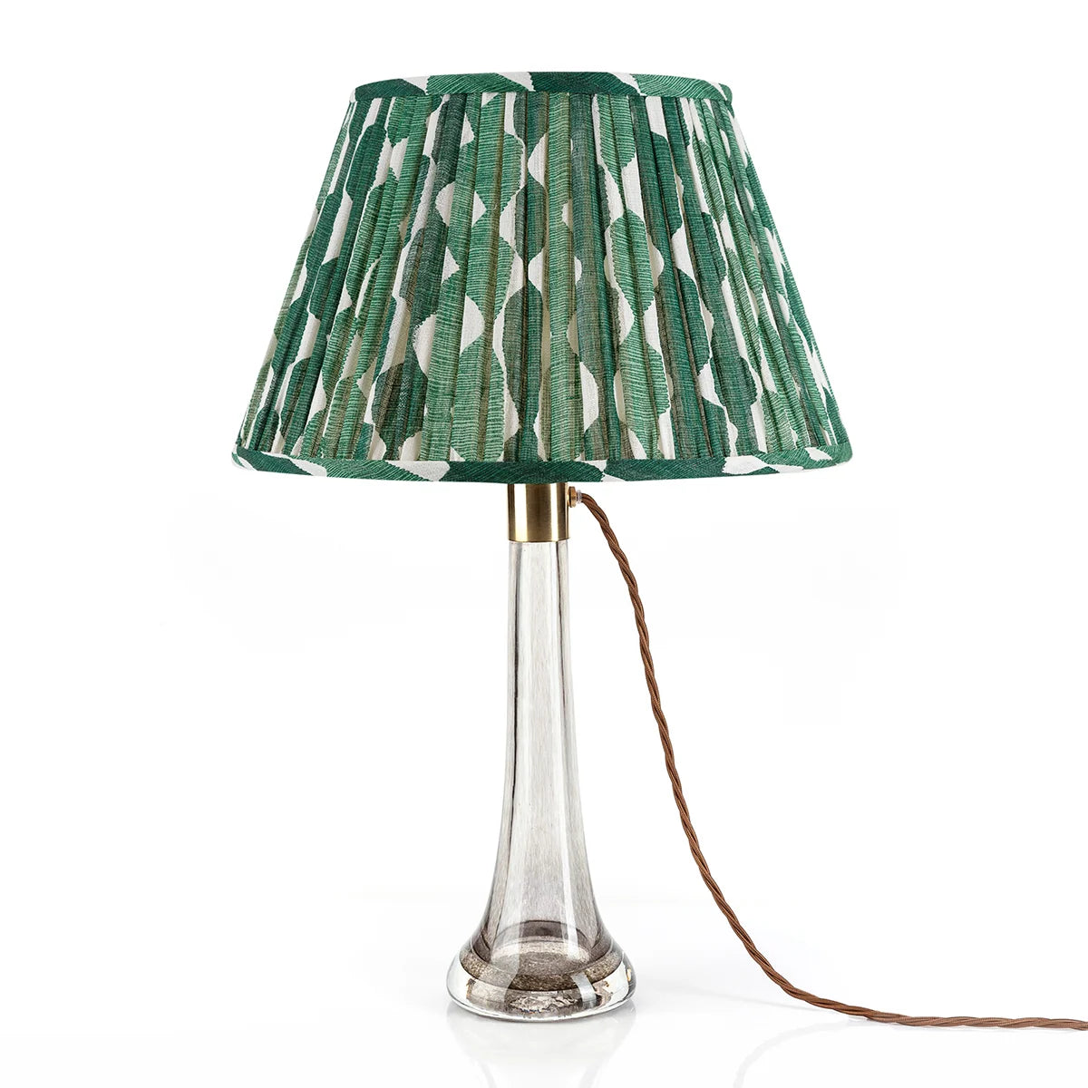 16 Inch Round Gathered Bedwyn Lampshade - Green Whittle