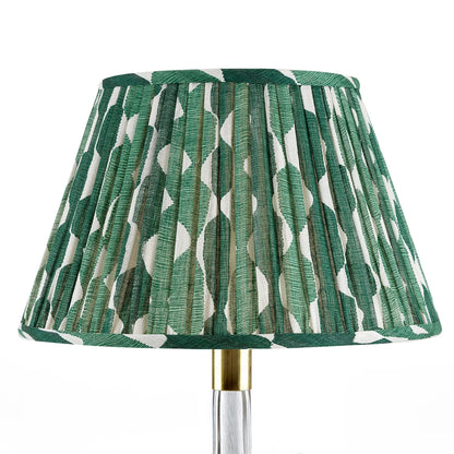 16 Inch Round Gathered Bedwyn Lampshade - Green Whittle